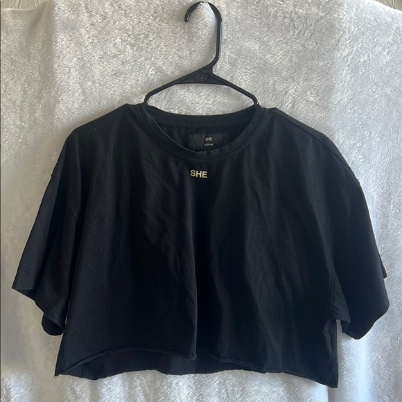 Darc Sport Black and Gold Crop Top with Fierce Graphic - Picture 4 of 4